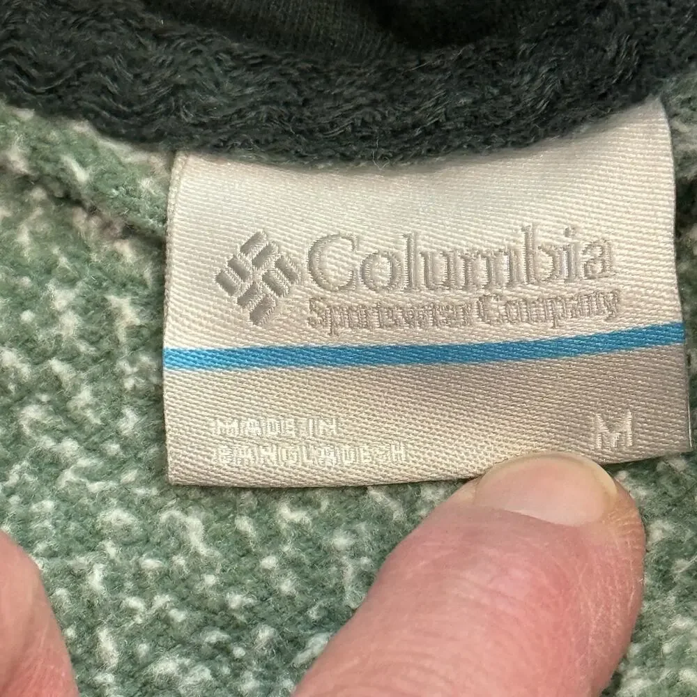 Columbia Hoodie Mens Medium Green Pullover Two Tone Kangaroo‎ Pocket Sweatshirt - Picture 3 of 11